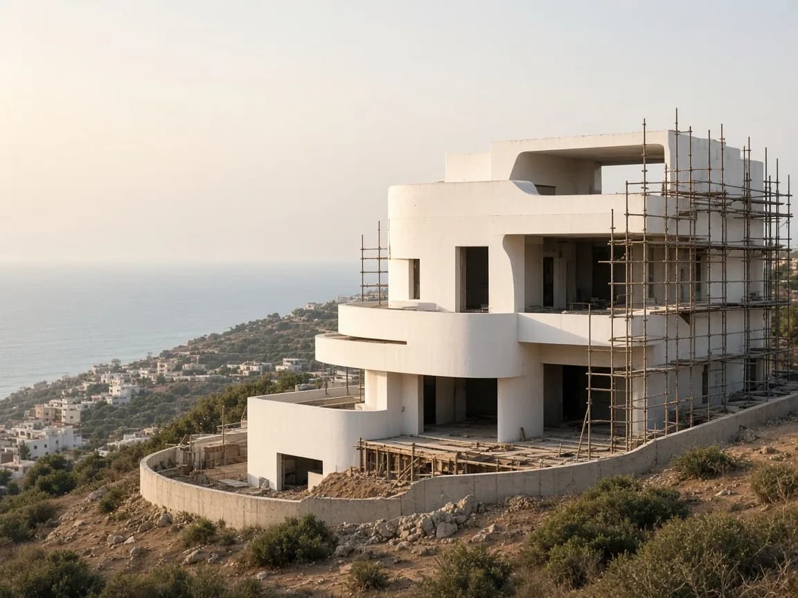 Villa contemporaine en construction à Agadir